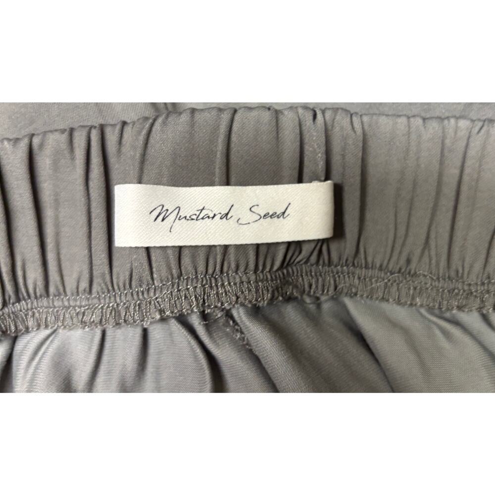 Mustard Seed Gray Satin Jogger Pants Womens Slit Small Boho Lounge Tassel EUC - Picture 7 of 8